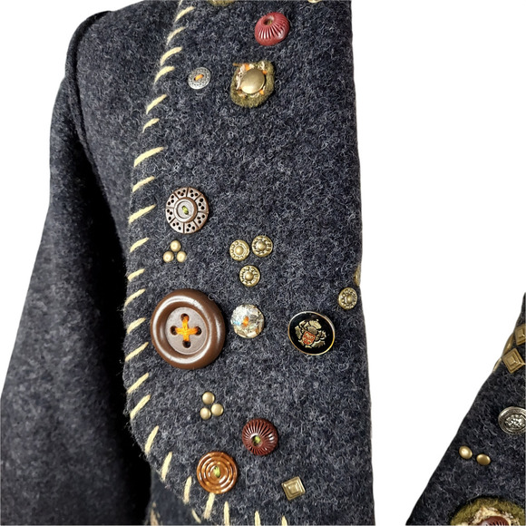 Dick & Jayne Handcrafted Wool Blend Women's Coat Jacket Size L - Picture 6 of 8